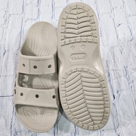 Crocs MENS SIZE 12 Baya Slide Sandals Beige 207627 Two Straps main image 9